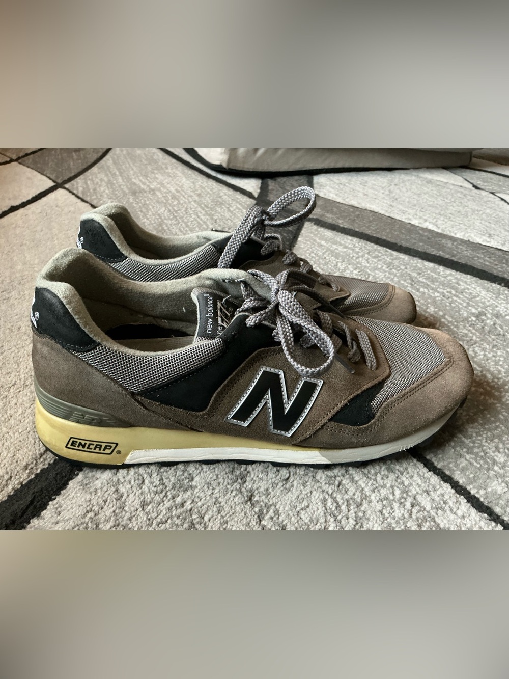 Size 10.5 - New Balance 577 Gray Black M577CB Made In UK Vintage Y2K